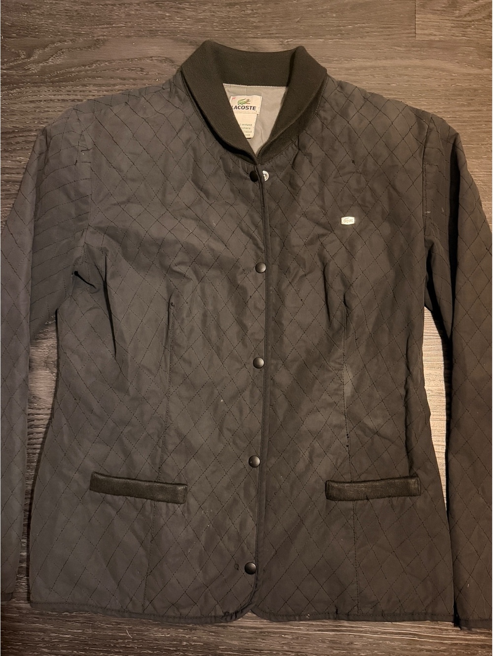 Vintage Lacoste Quilted Snap-Button Bomber Jacket